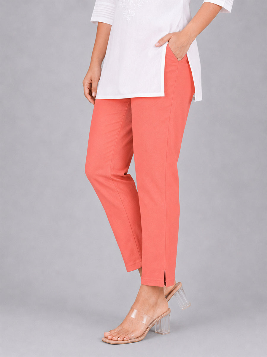 Tea Rose Woven Kurti Pant