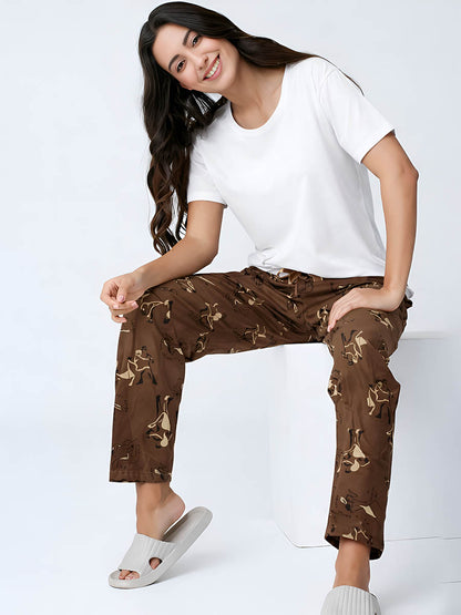Brown AOP Night pant