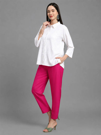 Silky Kurti Pant Strawberry