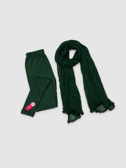 B Green Ankle Leggings with Shawl Combo