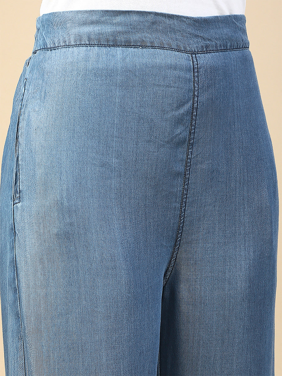 Soft Denim Palazzo Pants