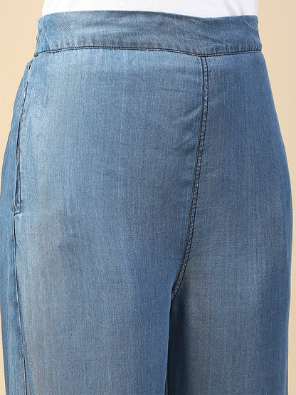 Soft Denim Palazzo Pants