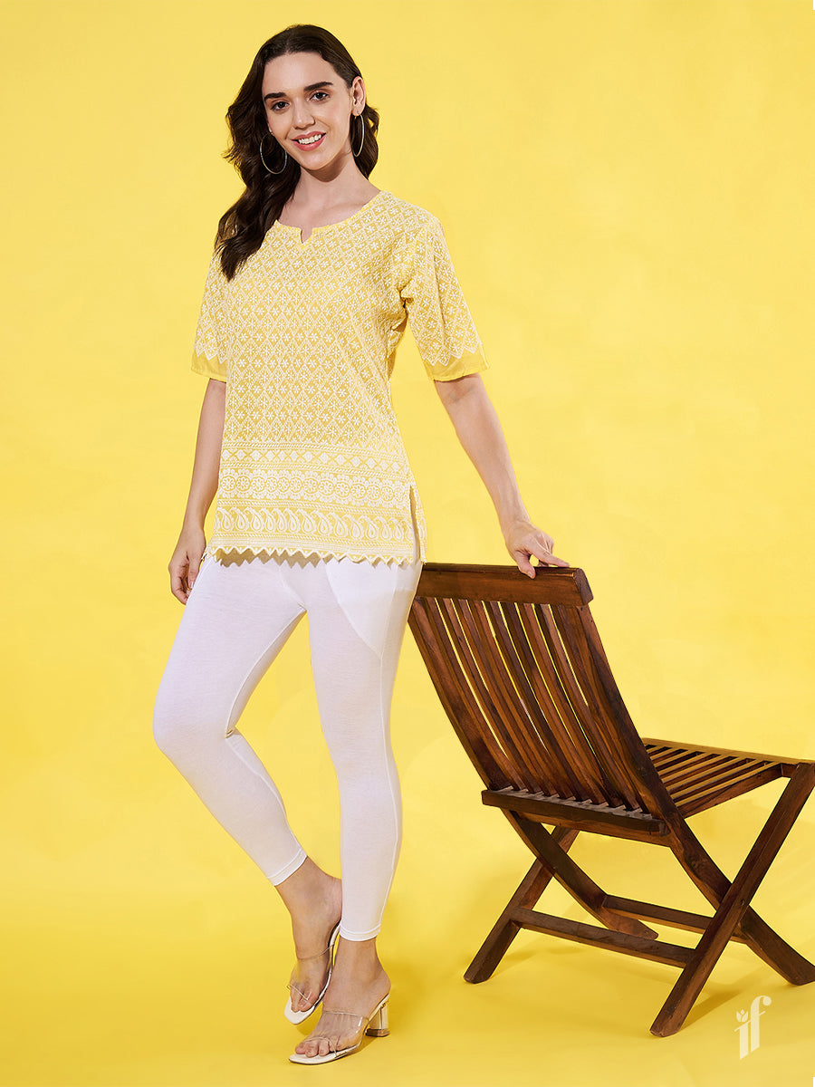 White Cotton 7/8 Leggings