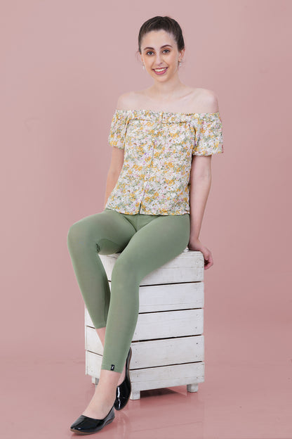Water Cress Cotton Ankle Leggings