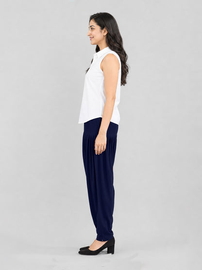 Navy Cotton Patiala Pants