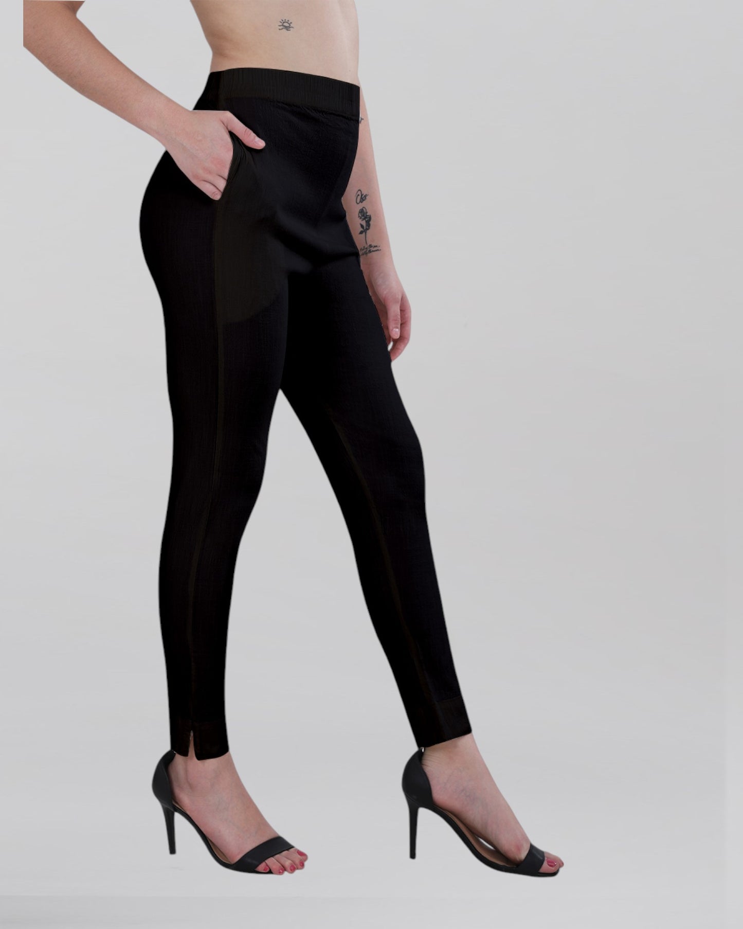 Black Woven Kurti Pant (Buy 1 & Get 1 Free)
