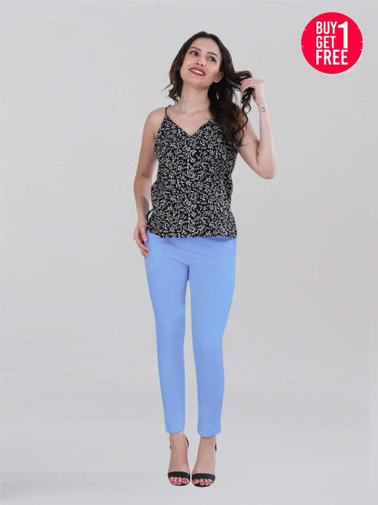 Sky blue Woven Kurti Pant (Buy 1 & Get 1 Free)