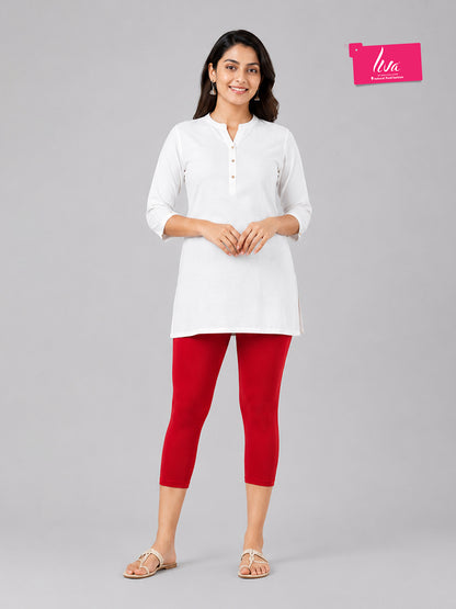 Platonic Red Viscose Capri Leggings