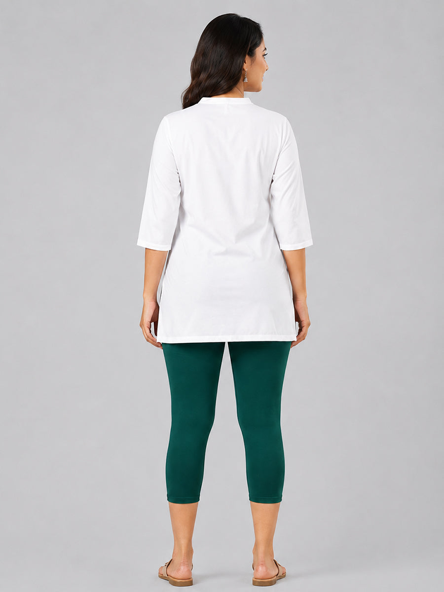 Fantasy Green Viscose Capri Leggings
