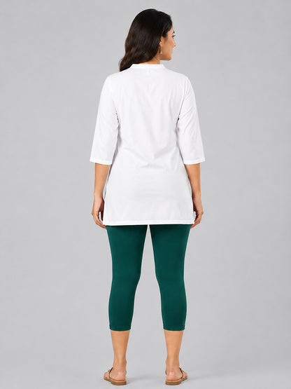 Fantasy Green Viscose Capri Leggings