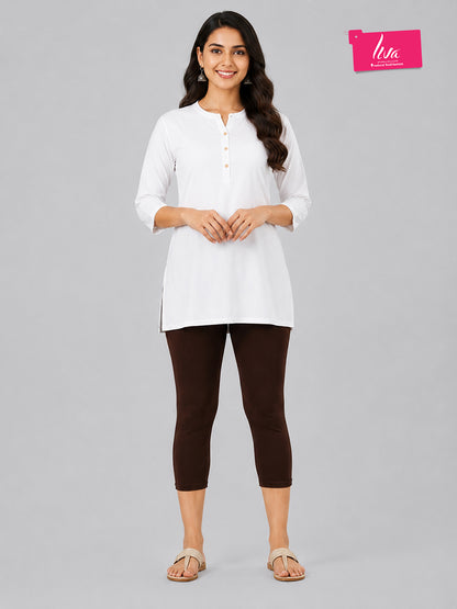 Joy Brown Viscose Capri Leggings