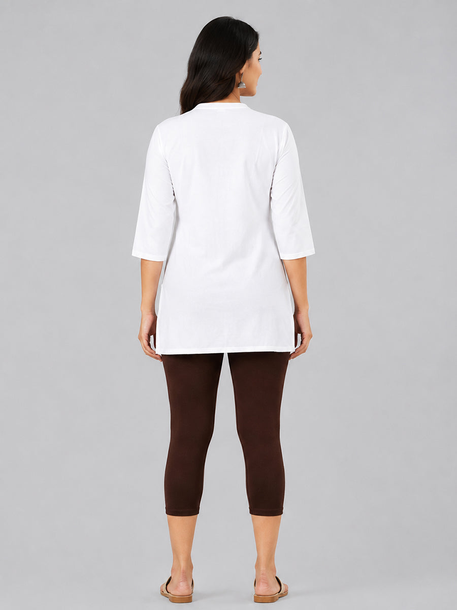 Joy Brown Viscose Capri Leggings