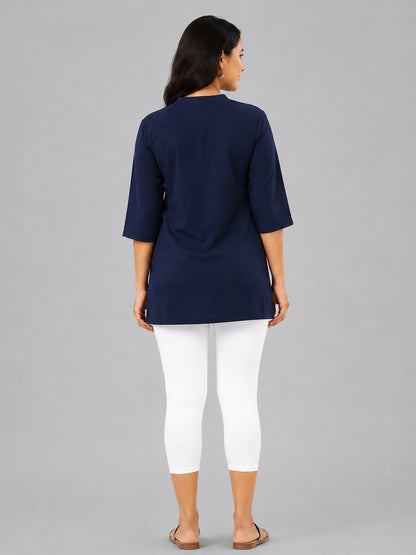 Angelic White Viscose Capri Leggings