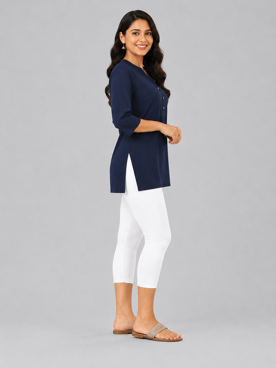 Angelic White Viscose Capri Leggings