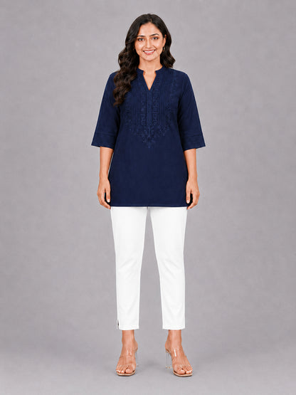 White Woven Kurti Pant