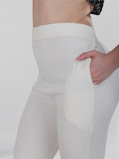 Cream Woven Kurti Pant (Buy 1 & Get 1 Free)
