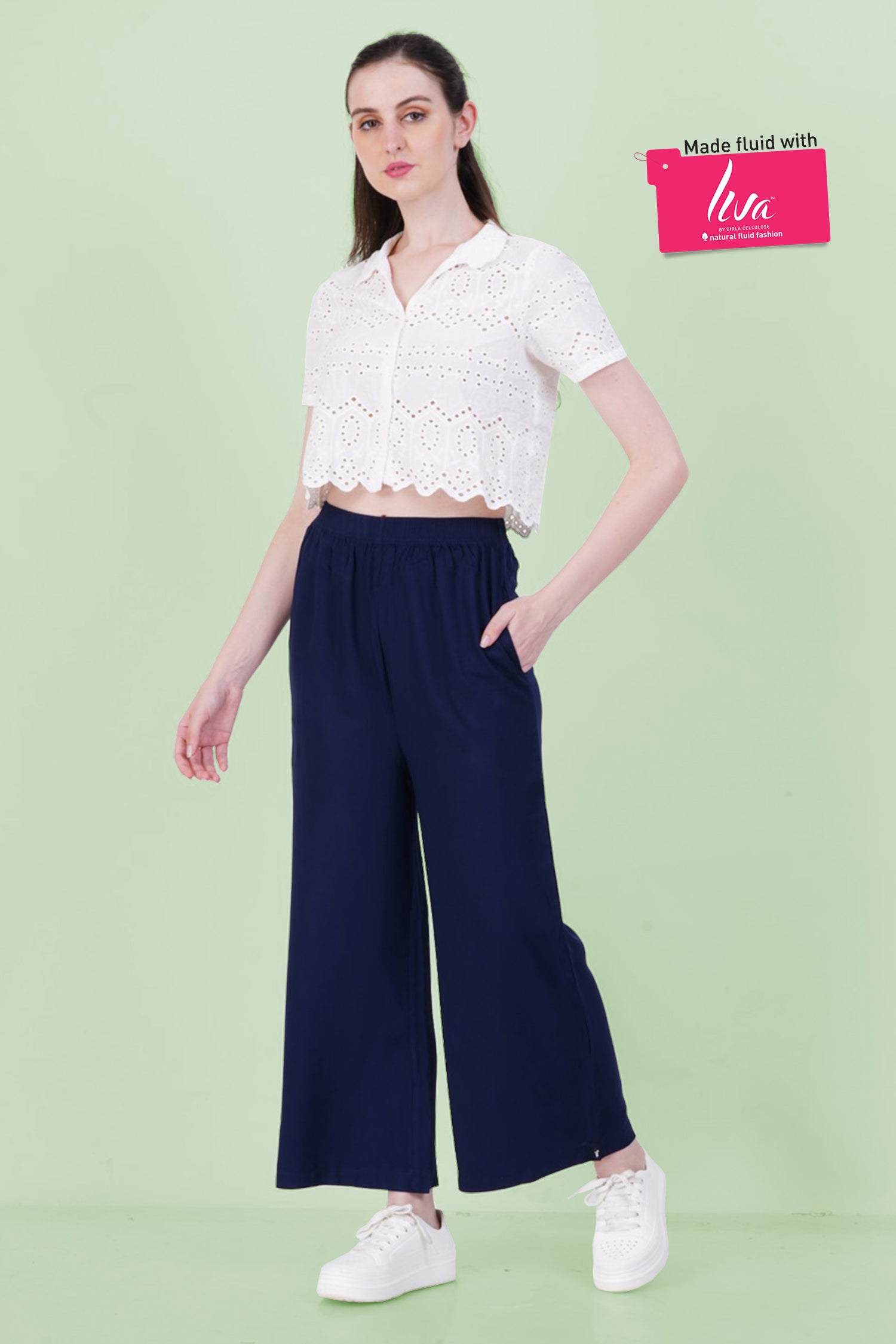 Vintage Blue Rayon Palazzo