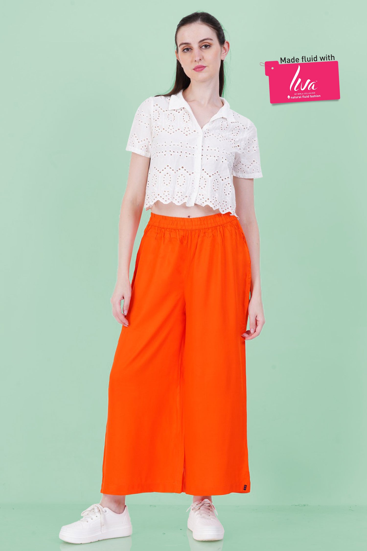 Zippy Orange Rayon Palazzo