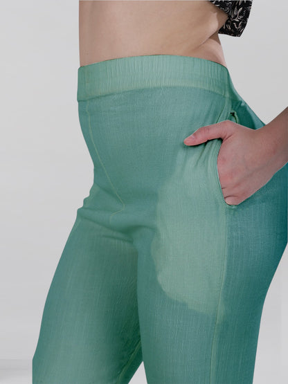 Malachite Green Woven Kurti Pant (Buy 1 & Get 1 Free)