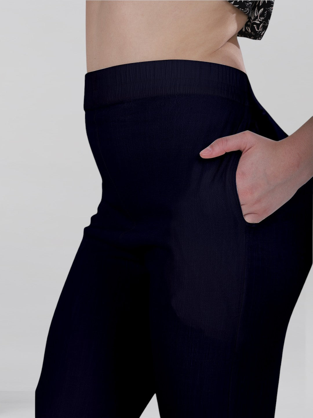 Navy Woven Kurti Pant (Buy 1 & Get 1 Free)