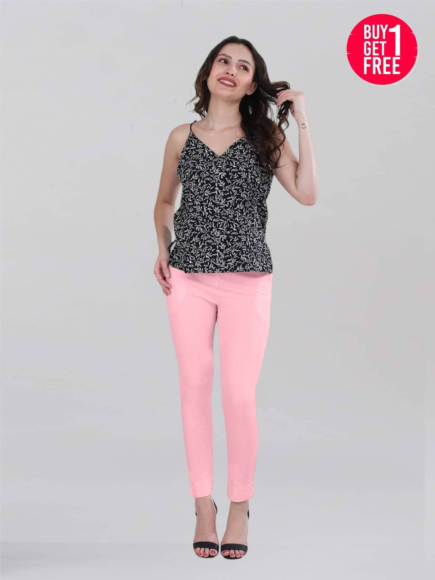 Pink Woven Kurti Pant (Buy 1 & Get 1 Free)
