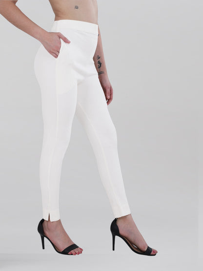 White Woven Kurti Pant (Buy 1 & Get 1 Free)