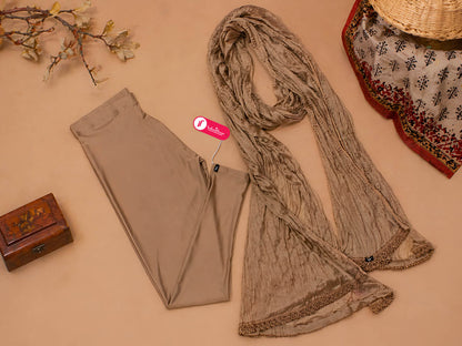 Copper Shimmer Ankle Leggings With Shawl