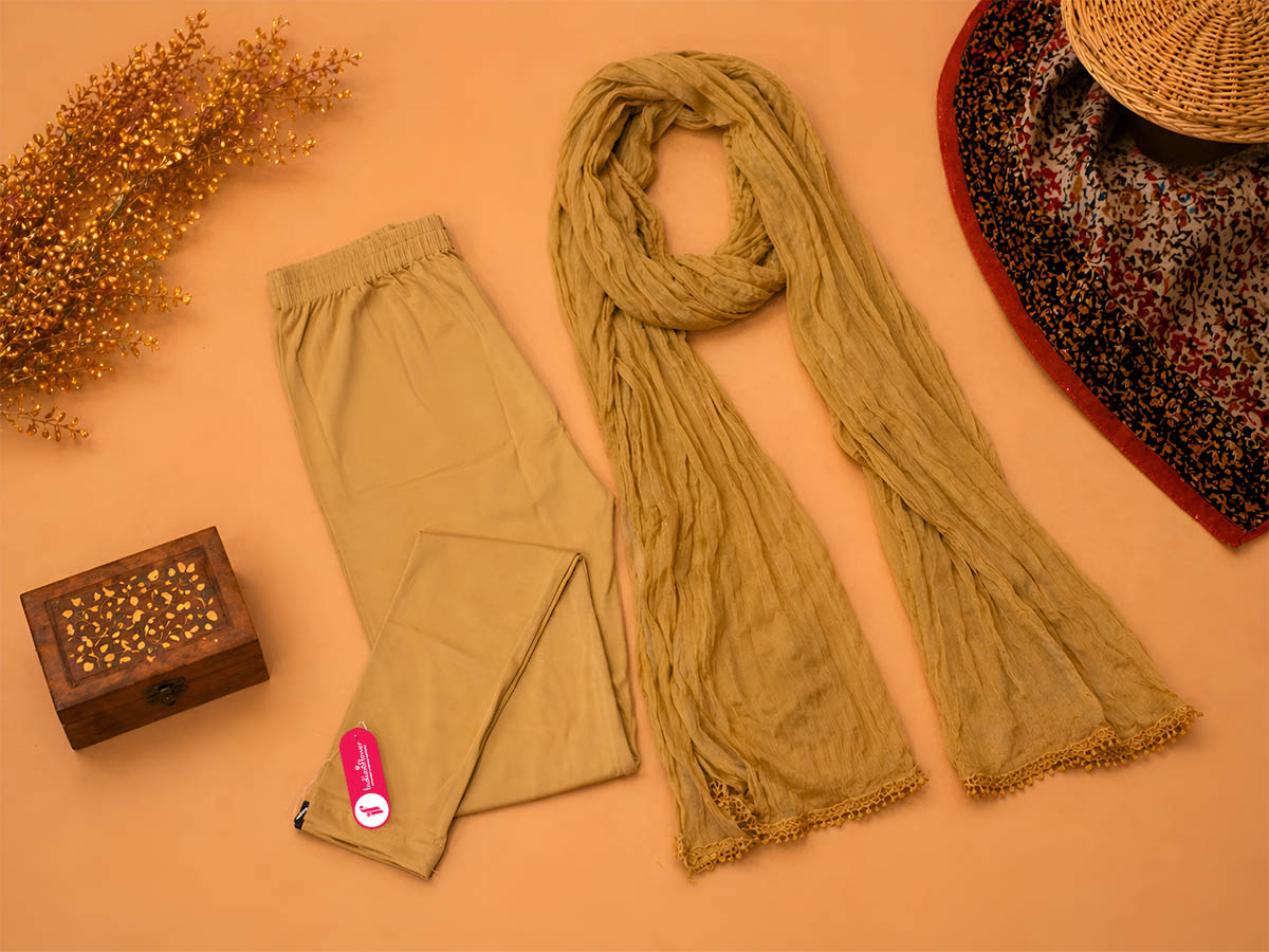 Skin Ankle Leggings with Shawl Combo
