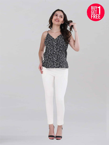 White Woven Kurti Pant (Buy 1 & Get 1 Free)